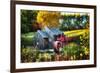 Little Grist Mill In Autumn Colors-George Oze-Framed Photographic Print