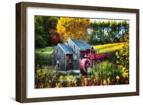 Little Grist Mill In Autumn Colors-George Oze-Framed Photographic Print