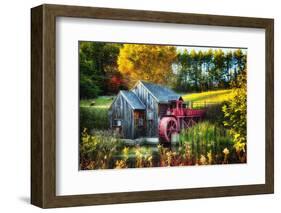 Little Grist Mill In Autumn Colors-George Oze-Framed Photographic Print