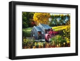 Little Grist Mill In Autumn Colors-George Oze-Framed Photographic Print