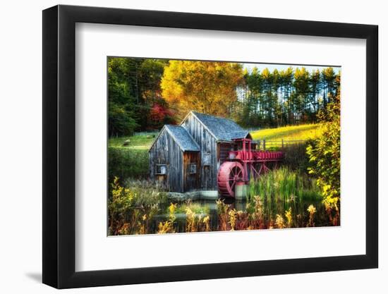 Little Grist Mill In Autumn Colors-George Oze-Framed Photographic Print