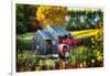 Little Grist Mill In Autumn Colors-George Oze-Framed Photographic Print