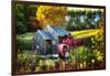 Little Grist Mill In Autumn Colors-George Oze-Framed Photographic Print