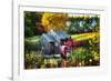 Little Grist Mill In Autumn Colors-George Oze-Framed Photographic Print