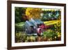 Little Grist Mill In Autumn Colors-George Oze-Framed Photographic Print