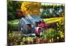 Little Grist Mill In Autumn Colors-George Oze-Mounted Photographic Print