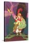 Little Harem Girl with Bird of Paradise-null-Stretched Canvas