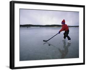 Little Hockey Player-null-Framed Photographic Print