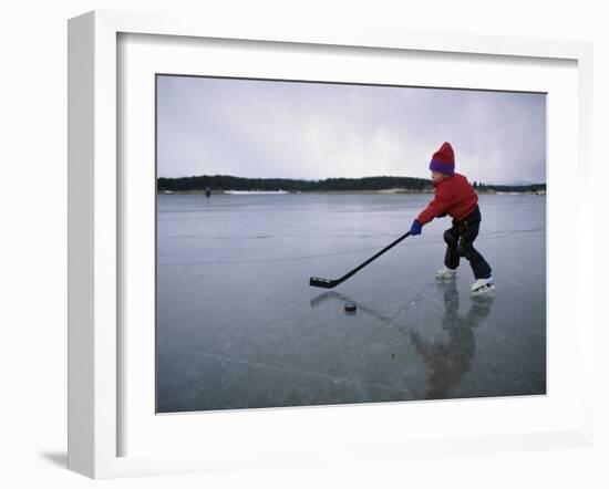 Little Hockey Player-null-Framed Photographic Print