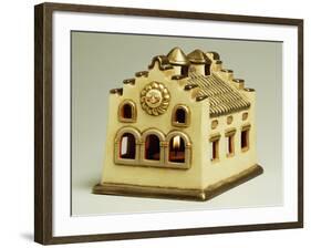 Little House with Light, Miniature, Ceramic, Thun Manufacture, Italy-null-Framed Giclee Print