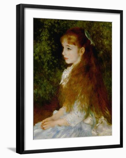 Little Irene, Portrait of the 8 Year-Old Daughter of the Banker Cahen D'Anvers, 1880-Pierre-Auguste Renoir-Framed Giclee Print