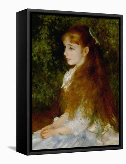 Little Irene, Portrait of the 8 Year-Old Daughter of the Banker Cahen D'Anvers, 1880-Pierre-Auguste Renoir-Framed Stretched Canvas