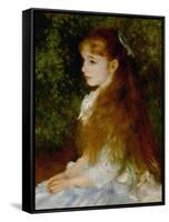 Little Irene, Portrait of the 8 Year-Old Daughter of the Banker Cahen D'Anvers, 1880-Pierre-Auguste Renoir-Framed Stretched Canvas