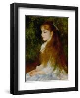 Little Irene, Portrait of the 8 Year-Old Daughter of the Banker Cahen D'Anvers, 1880-Pierre-Auguste Renoir-Framed Premium Giclee Print