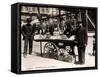 Little Italy - Street Vendor with Wares Displayed on a Handcart During a Festival, New York, 1908-null-Framed Stretched Canvas