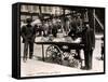 Little Italy - Street Vendor with Wares Displayed on a Handcart During a Festival, New York, 1908-null-Framed Stretched Canvas