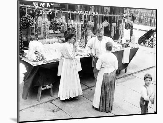 Little Italy, Vendor with Wares Displayed During a Festival, New York, 1930s-null-Mounted Photo