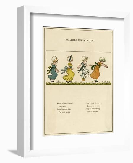 Little Jumping Girls-Kate Greenaway-Framed Art Print