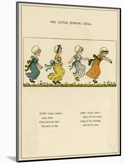 Little Jumping Girls-Kate Greenaway-Mounted Art Print