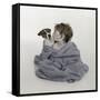 Little Kid and Dog-Nora Hernandez-Framed Stretched Canvas