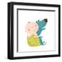 Little Kid Hugs Dog Best Happy Friends. Child Happiness Smiling with Friend Animal Pet, Vector Cart-Popmarleo-Framed Art Print