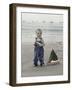 Little Kid on Beach with Toy Sailboat-Nora Hernandez-Framed Giclee Print