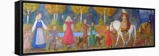 Little Kjersti and Elvenking-Erik Theodor Werenskiold-Framed Stretched Canvas