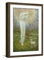 Little Lamb, who made thee?-Arthur Hughes-Framed Giclee Print