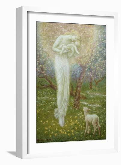 Little Lamb, who made thee?-Arthur Hughes-Framed Giclee Print