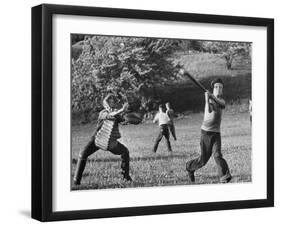 Little League Baseball Practice-Joe Scherschel-Framed Photographic Print