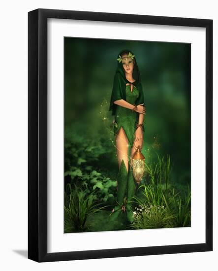 Little Light In The Deep Forest-Atelier Sommerland-Framed Art Print