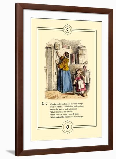 Little Lily's Alphabet: Clocks and Watches-Oscar Pletsch-Framed Art Print