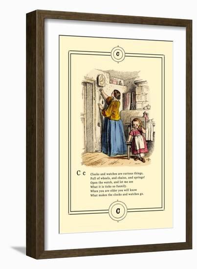 Little Lily's Alphabet: Clocks and Watches-Oscar Pletsch-Framed Art Print