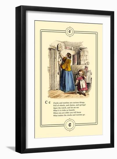 Little Lily's Alphabet: Clocks and Watches-Oscar Pletsch-Framed Art Print