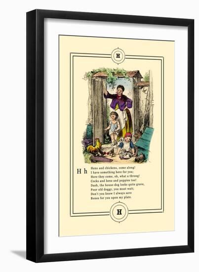 Little Lily's Alphabet: Hens and Chickens-Oscar Pletsch-Framed Art Print