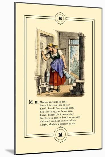 Little Lily's Alphabet: Madam, Any Milk Today?-Oscar Pletsch-Mounted Art Print