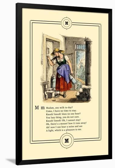 Little Lily's Alphabet: Madam, Any Milk Today?-Oscar Pletsch-Framed Art Print