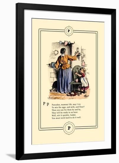 Little Lily's Alphabet: Pancakes, Mamma!-Oscar Pletsch-Framed Art Print