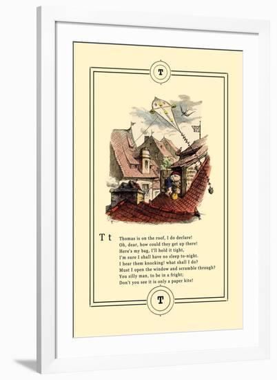 Little Lily's Alphabet: Thomas is on the Roof-Oscar Pletsch-Framed Art Print