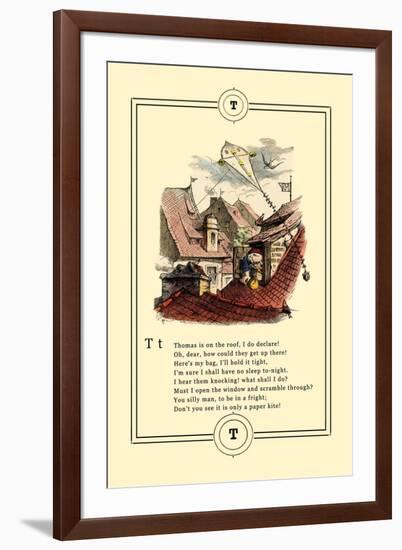 Little Lily's Alphabet: Thomas is on the Roof-Oscar Pletsch-Framed Art Print