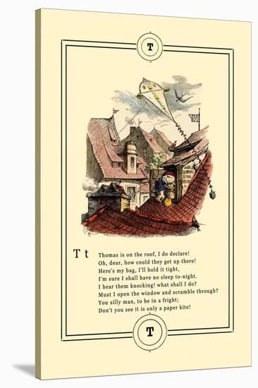 Little Lily's Alphabet: Thomas is on the Roof-Oscar Pletsch-Stretched Canvas