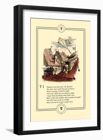 Little Lily's Alphabet: Thomas is on the Roof-Oscar Pletsch-Framed Art Print