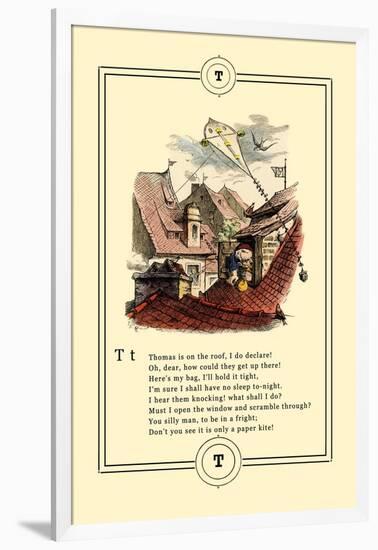 Little Lily's Alphabet: Thomas is on the Roof-Oscar Pletsch-Framed Art Print