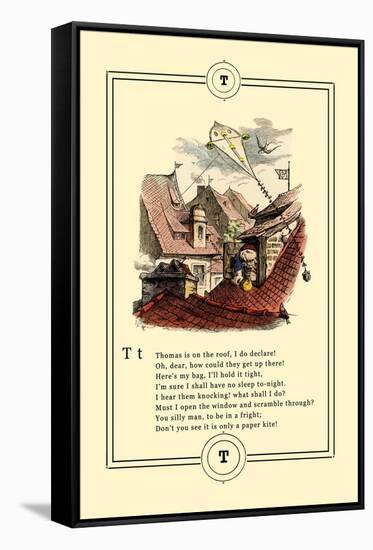 Little Lily's Alphabet: Thomas is on the Roof-Oscar Pletsch-Framed Stretched Canvas