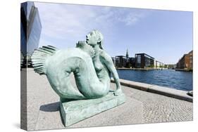 Little Mermaid in Front of the Royal Library, District Christianshavn, Denmark-Axel Schmies-Stretched Canvas