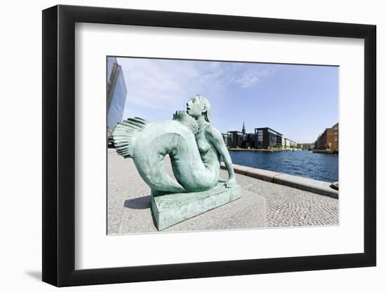 Little Mermaid in Front of the Royal Library, District Christianshavn, Denmark-Axel Schmies-Framed Photographic Print