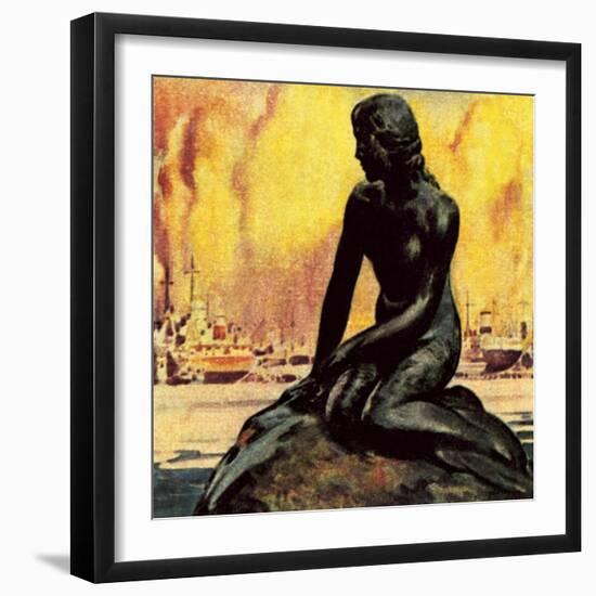 Little Mermaid Statue in Copenhagen-McConnell-Framed Giclee Print