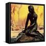 Little Mermaid Statue in Copenhagen-McConnell-Framed Stretched Canvas