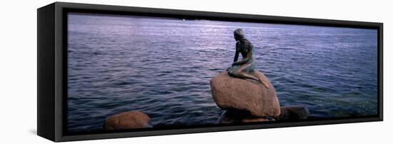 Little Mermaid Statue on Waterfront Copenhagen Denmark-null-Framed Stretched Canvas