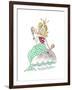 Little Mermaid with Brush and Mirror-Effie Zafiropoulou-Framed Giclee Print